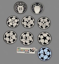 SET TOPPA CALCIO CHAMPIONS LEAGUE 2025 / 2026 BADGE PORTA TITOLO PSG REAL MADRID
