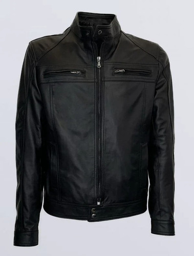 Giubbino pelle uomo nero - giubbino,