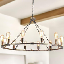 Rustico Lampadario a 12 Luci