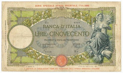 500 lire capranesi mietitrice - lire,