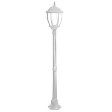 Lampione Giardino Lanterna Vetro E27 Luce Esterno Alluminio 178x24cm Bianco