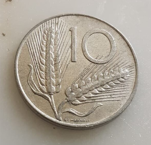 Moneta lire spighe del - moneta, 10