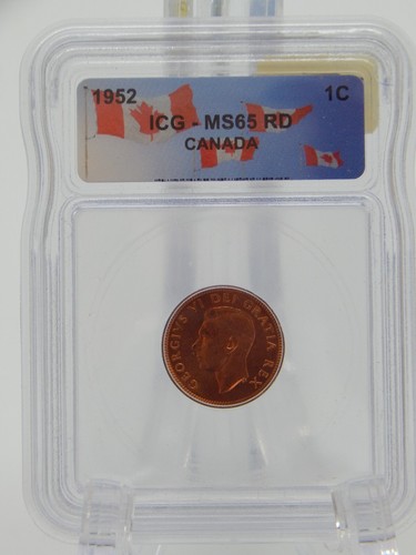 1952 canada ms65 icg - canada, rd