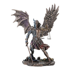Statua scultura Giudizio dell'Angelo Nephilim bronzo fuso a freddo e resina 26 cm