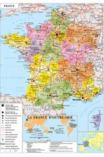 Mappa fisica da parete A1 A2 della Francia mappa pianificazione francese poster città viaggio