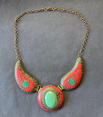 Vintage collana ottone con - vintage,