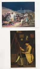 75/475 cartolina francesco goya la fucilazione - guglielmo gamba da tavolo autoritratto - arte