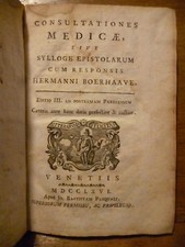 HERMANNI BOERHAAVE CONSULTATIONES MEDICAE Venezia 1766 Medicina 