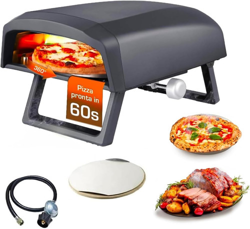 Forno pizza gas con piatto - pizza,