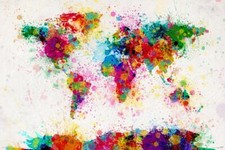 Poster Pittura Planisfero