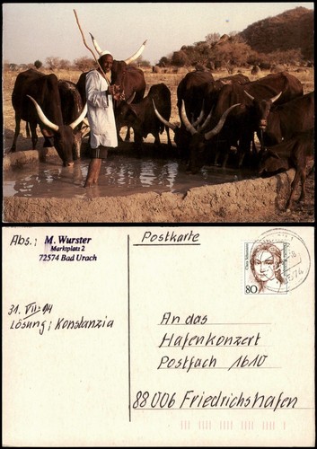 Ansichtskarte typen afrika - ansichtskarte,