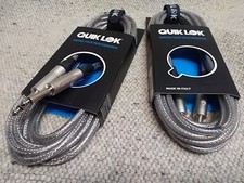 Coppia Cavi NEUTRIK QUIKLOK Trasparente JACK 4,5 Mt x Basso/Chitarra Made ITALY