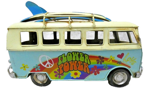 Camper van tin - tin, blue