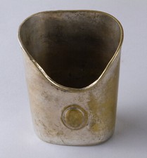 Antico PORTA SPAZZOLINO in Ottone Vintage RASOIO D'epoca Portaspazzolino Design