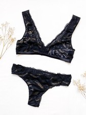 Reggiseno nuovo con etichette INTIMISSIMI EU 75B USA UK 34B slip S nero reggiseno pizzo