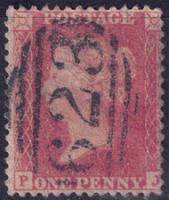 GRAN BRETAGNA 1855 Regina Vittoria (1p rosso carminio) us