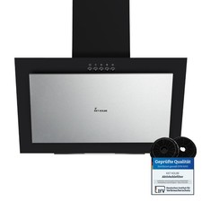 Cappa aspirante 60cm acciaio inossidabile vetro nero Funzionamento a pulsante