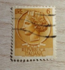 Francobollo LIRE 6 - Serie "Siracusana"