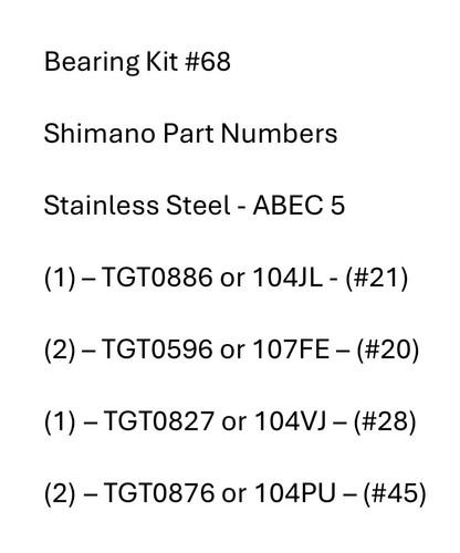 Kit cuscinetti shimano - cuscinetti, #68