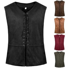 Gilet Vita Lacciosa Uomo Costume Pirata Medievale Gilet Rinascimento Steampunk