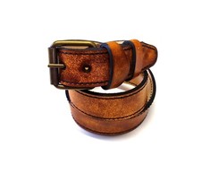 Cintura in cuoio vera pelle uomo donna artigianale marrone fatta a mano dalavoro