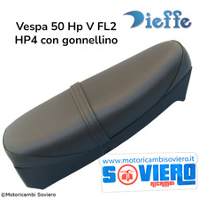 Sella nera lunga Vespa 50 Hp V FL2 HP4 con gonnellino