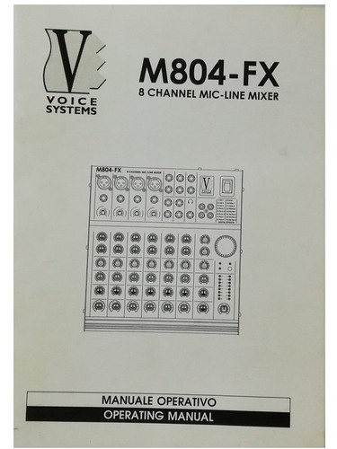 Voice system m804 manuale - system, m804-fx