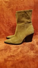 ZARA KHAKI SUEDE LEATHER ANKLE