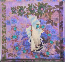 Foulard femme en soie 100% 89x89 authentique PAVLOVO POSSAD RUSSIE female scarf