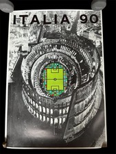 ITALIA 1990 calcio Mondiali Alberto Burri manifesto originale football vintage 6