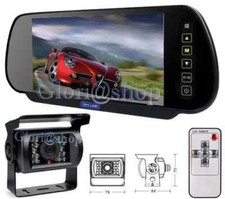 Kit Specchietto 7" Retrocamera 18 LED 10m Cavo Retromarcia Camper