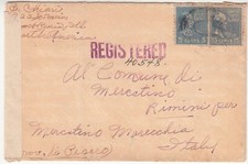 USA raccomandata Registered Mail da Stati Uniti a MERCATINO MARECCHIA OPENED