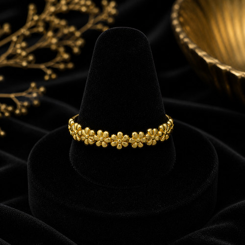 Fiore perline anello 14ct - fiore,
