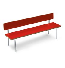 panchina per asilo con schienale con spigoli arrotondati cm 130 in vari colori