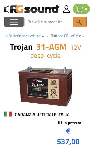 Batteria trojan agm 100 ah - 31,