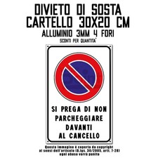 CARTELLO DIVIETO DI SOSTA