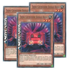 3x TRENO COSTRUZIONE SEGNALE ROSSO • Comune • DLCS IT040 • 1Ed • Yugioh!