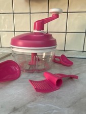 Tritatutto manuale Tupperware, colore fucsia e trasparente, contenitore ampio