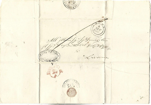 1856 prefilatelica con - 1856, testo