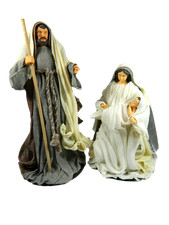 Natività con Vestiti di Stoffa Cm 27h Sacra Famiglia per Presepe Idea Regalo