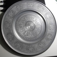 Piatto Peltro decorativo da muro Adamo Eva