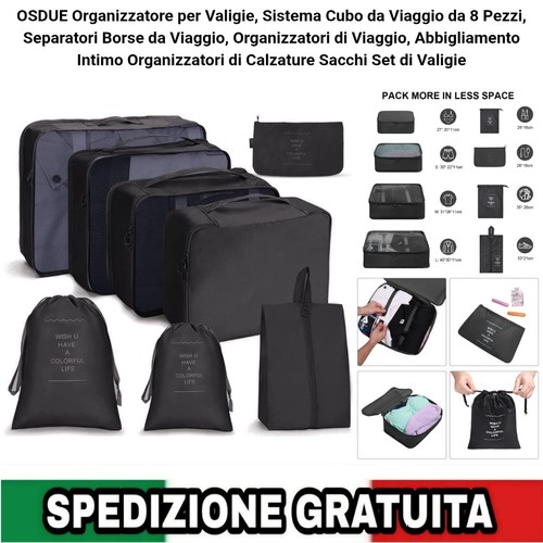 Set organizer valigie - organizer, pezzi