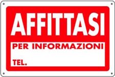 CARTELLO AFFITTASI GRANDE FORMATO 60 X 40 CM IN POLIONDA