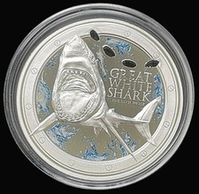 NIUE - 2 Dollari 2012 Proof  "GRANDE SQUALO BIANCO" 1 oz. moneta Argento Silver