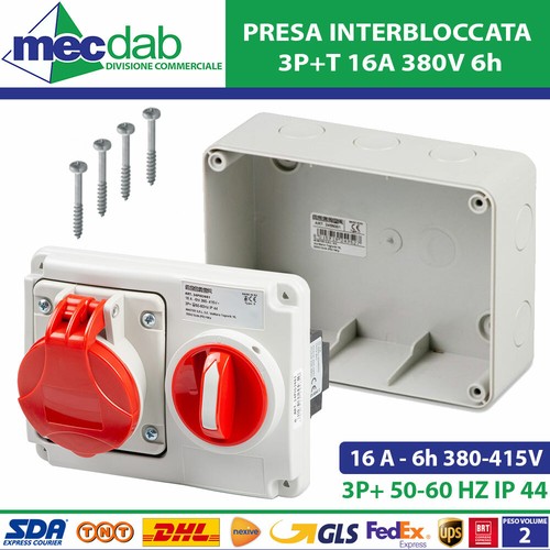 Presa interbloccata 16a - presa,