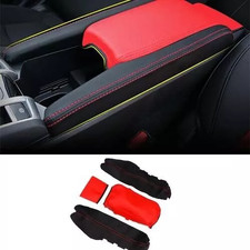 Central Console For Honda Civic 2016-2021 Red&Black Leather Cover Armrest Box