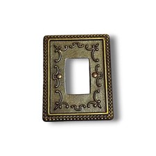 Placca in ottone modello Gotic 2 Posti Interruttore Bticino Piuma