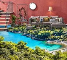 3D Lake Trees FZ6450 pavimento carta da parete murales epossidica stampa pavimento decalcomania UK Amy