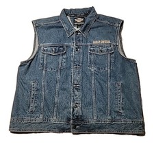2015 Harley Davidson Men’s Denim Vest Bar And Shield Logo  99041-08VM Size 2XL