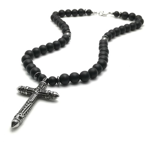 Collana uomo onice nera - uomo, 10mm